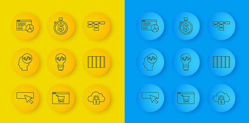 set line ui or ux design front end development vector image