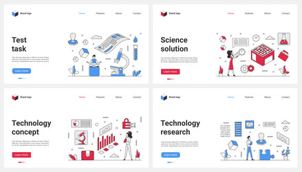testing and research task science technology set vector image