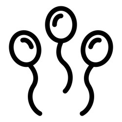 three balloons floating with a wavy string icon vector image