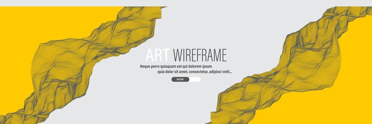abstract wave is made in a frame style template vector image