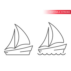 boat or yacht thin line icon vector