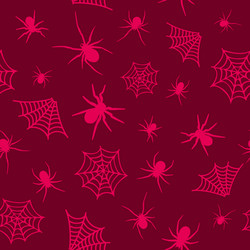 halloween seamless pattern with spiders and web vector image