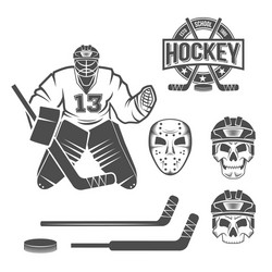 Hockey Goalie Elements - Retro Vector Image