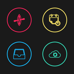 set line social media inbox cloud sync refresh vector image