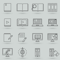 technical documentation line icons set vector image