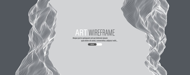 abstract wave is made in a frame style template vector image