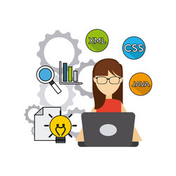 software developer and programmer vector image