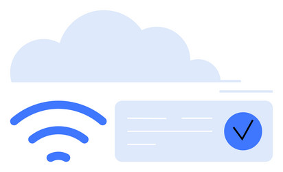 blue cloud computing icon with wireless signal vector image