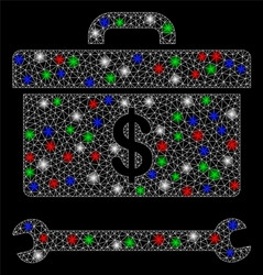 bright mesh network dollar toolbox with flash vector image