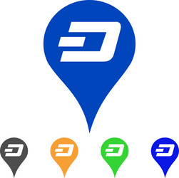 dashcoin map pointer icon vector image