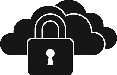 Locked data cloud icon simple computer vector