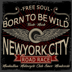 Motorcycle Label T-Shirt Artwork Vector Image