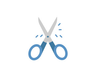stylish flatdesign of scissors in action perfect vector image