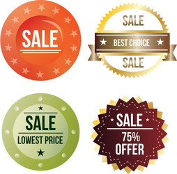 a set labels with text and different designs vector image