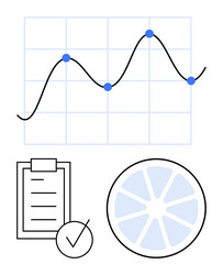 data trends graph checklist with a tick mark vector image