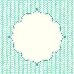 seamless knitted pattern with frame for text vector image