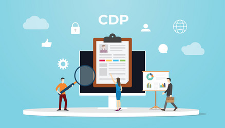 cdp customer data platform concept with people vector