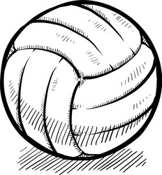 doodle volleyball vector