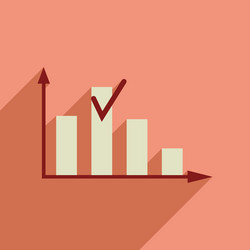 flat web icon with long shadow graph vector image