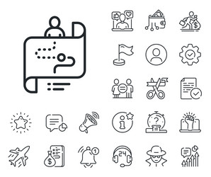 journey path map line icon project process sign vector image