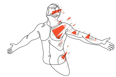 man with spread hands showing pose of freedom vector image