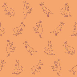 outline kangaroo seamless pattern background vector image