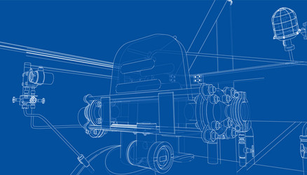 Sketch of industrial equipment vector