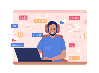 Software developer 2d isolated vector