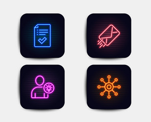user idea e-mail and approved checklist icons vector image