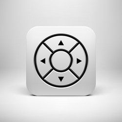 white abstract joystick app icon button template vector image
