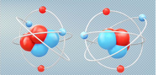 atom close up realistic 3d with the effect low vector