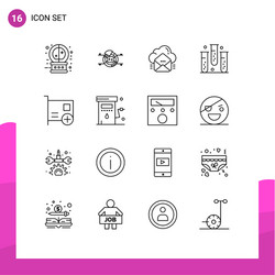 editable line pack 16 simple outlines vector image