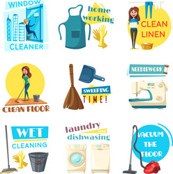 house or room cleaning flat design vector