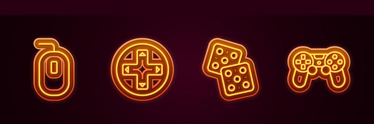 set line computer mouse game controller vector image