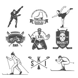 Winter Sports Badge Set Vector Image