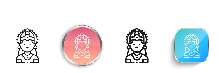 bhairava icon thin linear regular and button vector image
