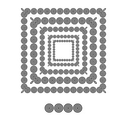 brushs patterns in a square line black shape vector image