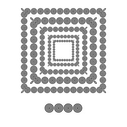 Brushs patterns in a square line black shape vector