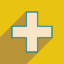 flat with shadow icon and mobile application vector image