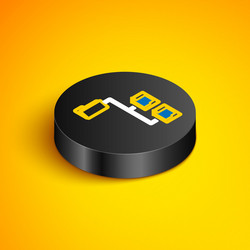 Isometric line folder tree icon isolated on yellow vector