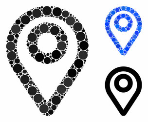 map pointer mosaic icon spheric items vector image