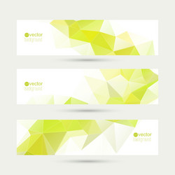 set of banners with triangles and polygon mesh vector image