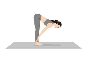 Woman doing half static dumbbell bicep curls Vector Image