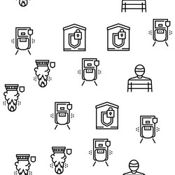 Home security device seamless pattern vector