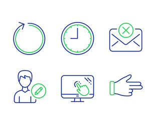 loop time and edit person icons set reject mail vector image