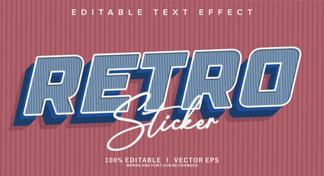 retro text effect with modern style design vector image