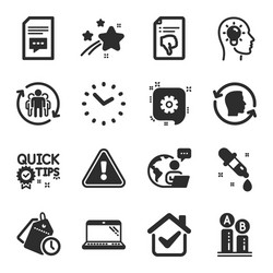 set technology icons such as ab testing time vector image