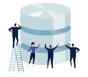 big data concept of managing large database vector image