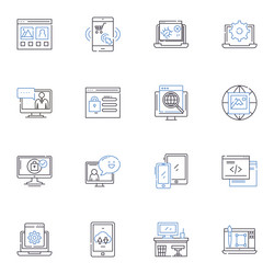 grid line icons collection mesh matrix lattice vector