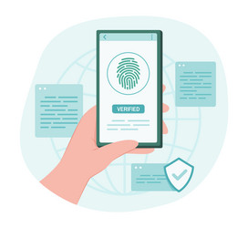 hand scan fingerprint for biometrics scanning vector image